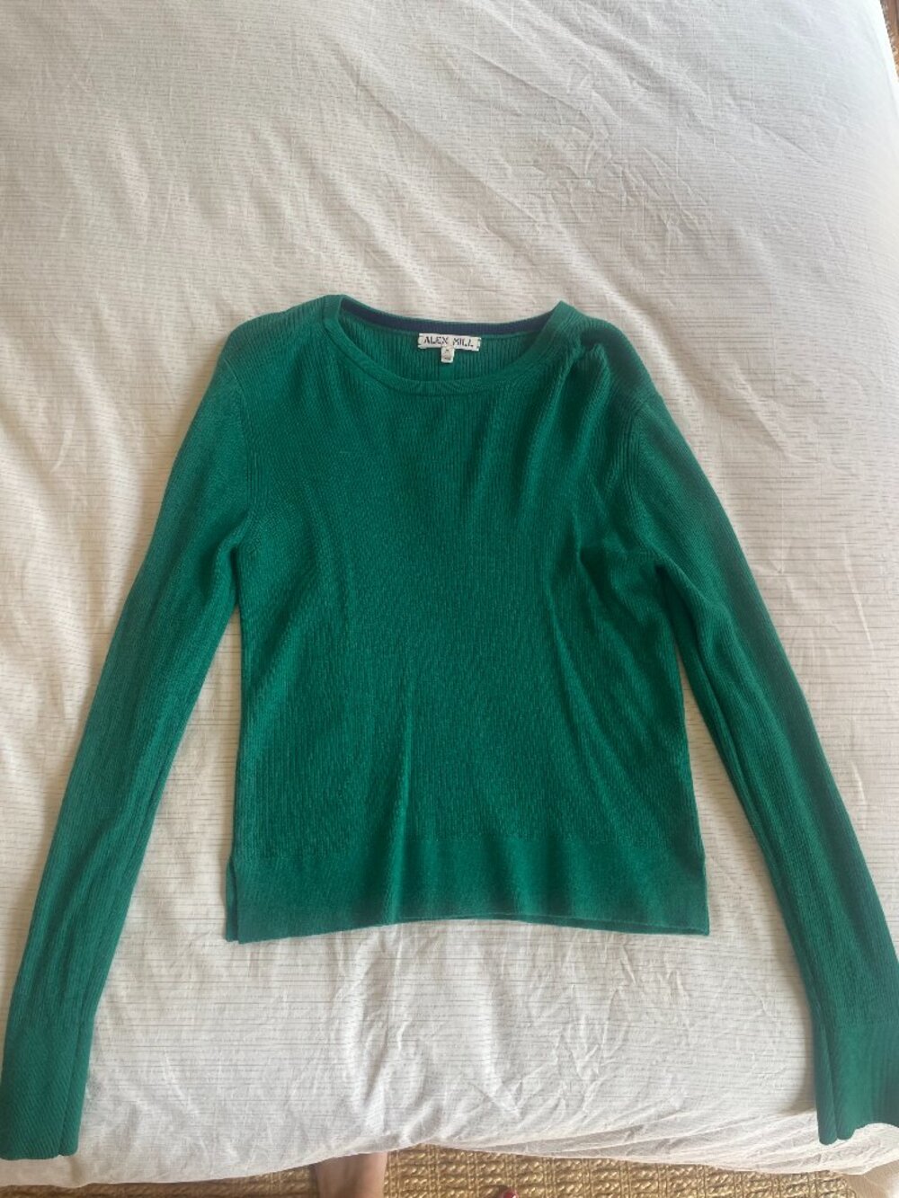 Alex Mill Green Long Sleeve Crew Neck
